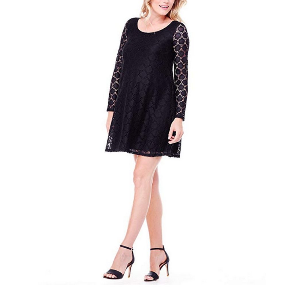 INGRID & ISABEL Black Lace Maternity Dress